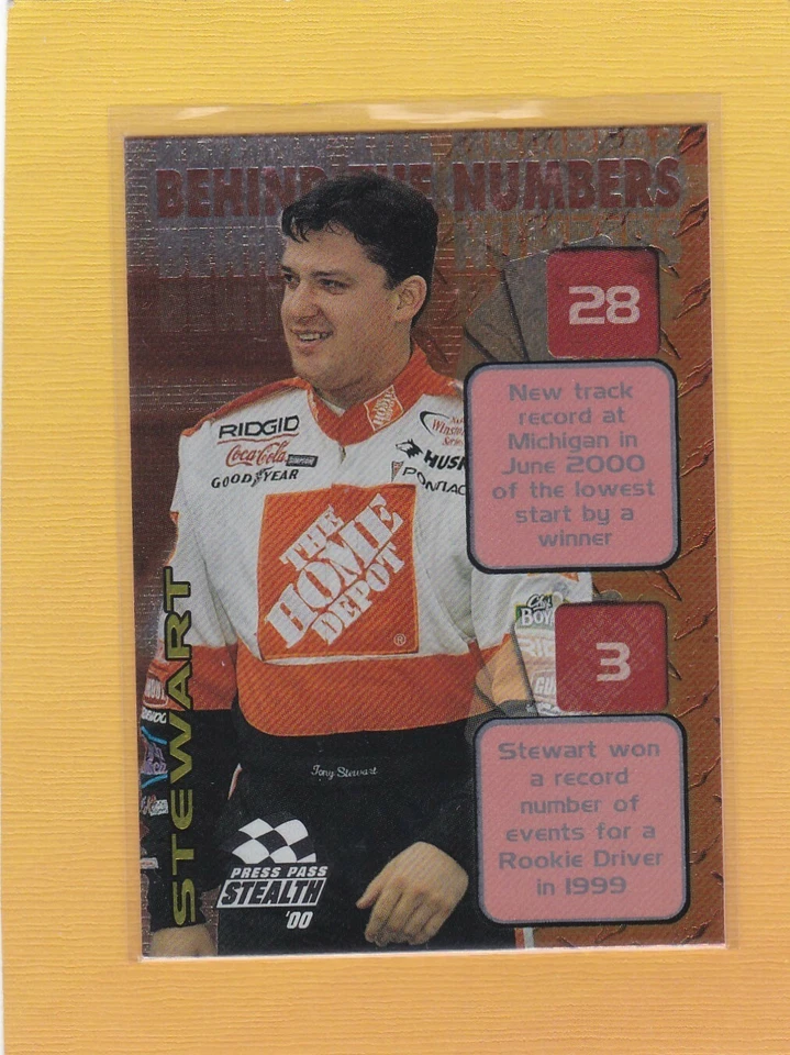 2000 PRESS PASS STEALTH BEHIND THE NUMBERS TONY STEWART #BN6 MINT *64624 - Image 1 of 1