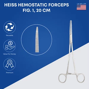 Heiss Hemostatic Forceps 20 cm Stainless Steel Surgical Instruments - Picture 1 of 2