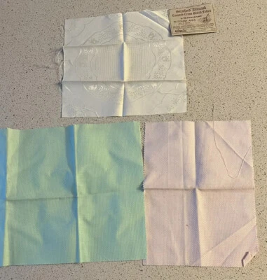 Cross Stitch Fabric Remnants Lot Of 3 Small Projects Various Colors New - Image 1 of 4