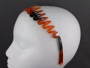 Brown Tortoise plastic comb teeth thin skinny headband hair band accessory - Picture 1 of 5
