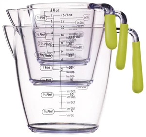 Colourworks Three Piece Measuring Jug Set (200ml/400ml/900ml) Green - Picture 1 of 2