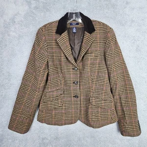 Chaps Damen Reitsport Reit Blazer 12 braun Hahnentritt Jacke Wolle Viskose - Bild 1 von 23