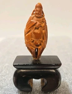 Chinese Hediao Antique Fruit Nut Carving - possibly Judge Bao Zheng? - Picture 1 of 12