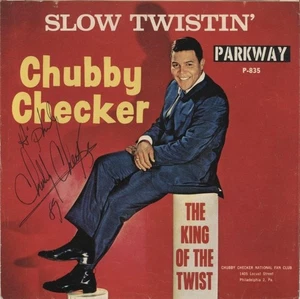 Chubby Checker firmato autografato "Slow Twistin" vintage 7x7 album custodia - Foto 1 di 1
