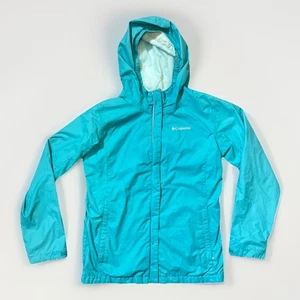Columbia Women’s XL Blue Hooded Rain Jacket Waterproof Lightweight Windbreaker - Picture 1 of 5