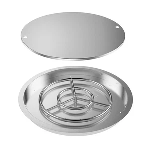 25" Drop-In Feuerstelle Pfanne Edelstahl Schüssel Brenner Ring Abdeckung Natürliches Propan - Bild 1 von 7