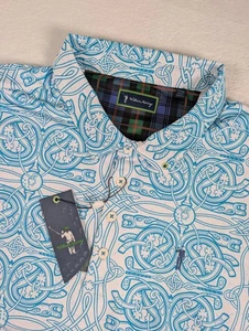 William Murray Celtic Knot Polo Shirt Mens XL AOP Golf Performance NWT. - Picture 1 of 9