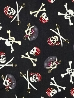 Pirate Life Black And Red Cotton Fabric 2yrds 20 Inch Continuous, Aye' Matey - Image 1 of 4