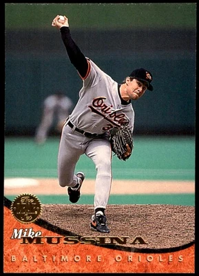 Mike Mussina 1994 Leaf #105 Orioles MLB READ FREE SHIPPING AutographDen - Image 1 of 2