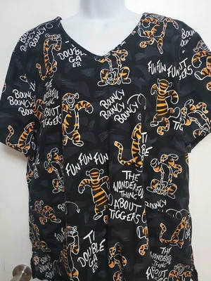 Blusa Médica Disney para Mujer 3XL Tigger ¡Himosa! Algodón Foto 1 de 4