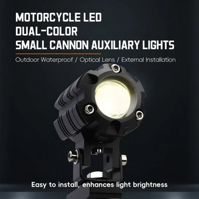 Phare moto blanc jaune LED antibrouillard avec faisceau HL pour motos - Image 1 of 4