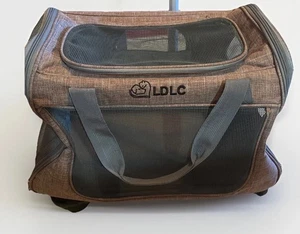 NEW LDLC Pet Carrier with Wheels for Cats & Dogs / Pink & Gray 18” x 10” x 10” - Picture 1 of 7