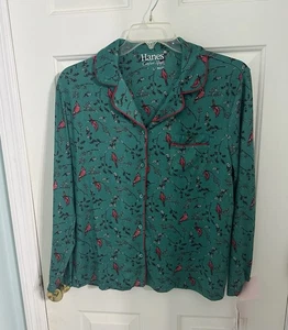 Hanes Comfort Sleep Evergreen Cardinal Damengröße Large Schlafshirt neu mit Etikett - Bild 1 von 6