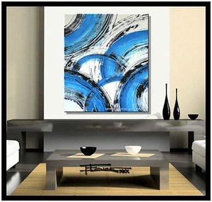 ABSTRAKTES GEMÄLDE moderne LEINWANDKUNST groß, signiert, gerahmt, USA ELOISExxx - Bild 1 von 5