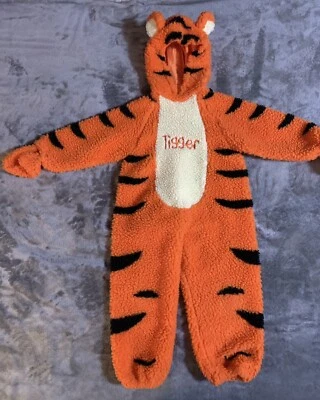 Disney Store TIGGER Winnie the Pooh Peluche Con Capucha Disfraz Niño 2-4T Cálido Foto 1 de 4
