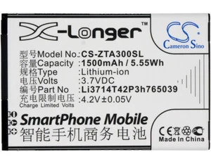 Batterie 1500mAh type Li3714T42P3h765039 pour ZTE AF3 AF5, Blade A3 A5 C341 T220 - Photo 1 sur 5