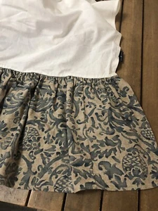 RALPH LAUREN Pattern Damask Donovan Blue & Tan Bed skirt Ruffle Twin 12” - Picture 1 of 6