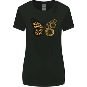 A Sunflower Butterfly Womens Wider Cut T-Shirt - Picture 1 of 55