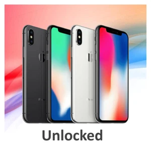 Apple iPhone X 64GB/256GB Unlocked Space Gray, Silver - Free Shipping! - Afbeelding 1 van 5
