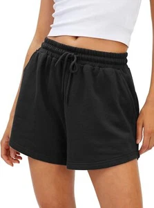 Womens High Waisted Sweat Shorts Casual Summer Lounge Athletic Comfy Drawstring - Picture 1 of 79