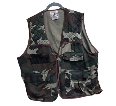 Northwest Territory Mens Hunting Vest XL Green Camo Game Pouch Pockets Outdoors - Image 1 of 4