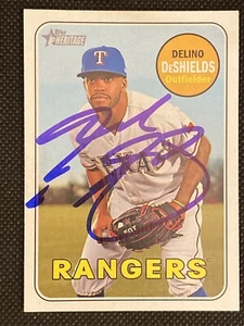 Delino Deshields Rangers Signed Auto Autographed 2018 Topps Heritage Card #227 - Picture 1 of 5