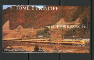 St Thomas and Prince 1989 Japan Electric Locomotive Railway sheet Used - Picture 1 of 1