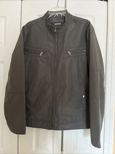 NWOT~KENNETH COLE *REACTION* Windbreaker 4 Pockets~Gray Full Zip Jacket size L - Picture 1 of 11
