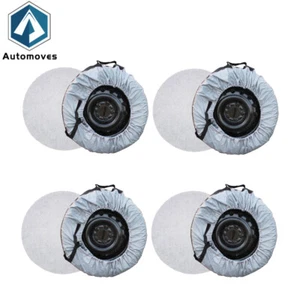 Tyre Cases+Tyre Bags For Gray 420D And Black 600D Car Cover 4Pcs New W/ Handheld - Imagen 1 de 12