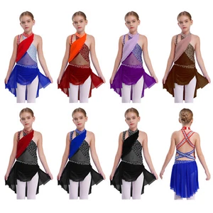 Niños Niñas Leotardo Clase Mamelucos Vestido Lírico Baile Prendas Performance Baile de graduación - Imagen 1 de 92