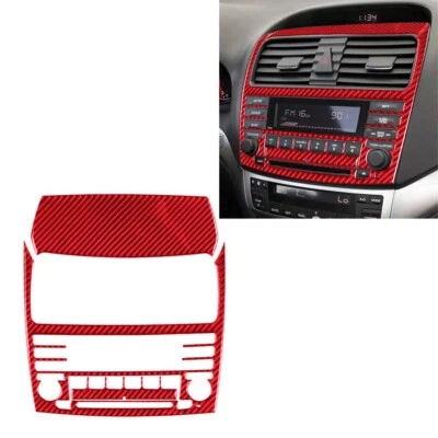 Cubierta de consola central interior de fibra de carbono roja 3 piezas para Acura TSX 2004-08 Foto 1 de 4
