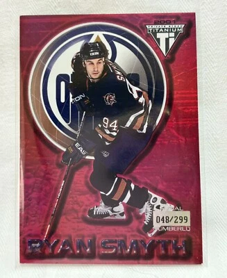 2000-01 Ryan Smyth Private Stock Titanium  Red parallel card #37 Oilers 48/299 - Image 1 of 2