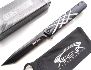 Tanto Blade Pocket Knife Spring Assisted Tip Up Carry Frame Lock Slim Gents - Picture 1 of 5