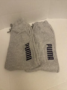 Girls Size 14/16 Puma Sweat Pants Gray /Black Unisex Pants - Picture 1 of 12