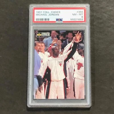 1997 Collectors Choice #394 Michael Jordan PSA NM-MT 8 Bulls - Image 1 of 2