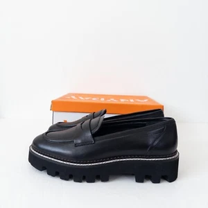 John Lewis Gryffin Leather Penny Loafers UK 8 NEW Black Anyday Slip On - Picture 1 of 23