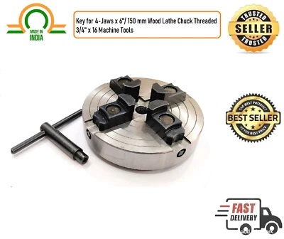 Key for 4-Jaws x 6"/ 150 mm Wood Lathe Chuck Threaded 3/4" x 16 Machine Tools - Image 1 of 4