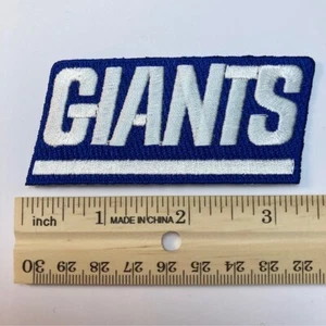 NEW YORK GIANTS Vintage NFL Embroidered Iron-On 3.25" Retro Script Logo Patch - Picture 1 of 3