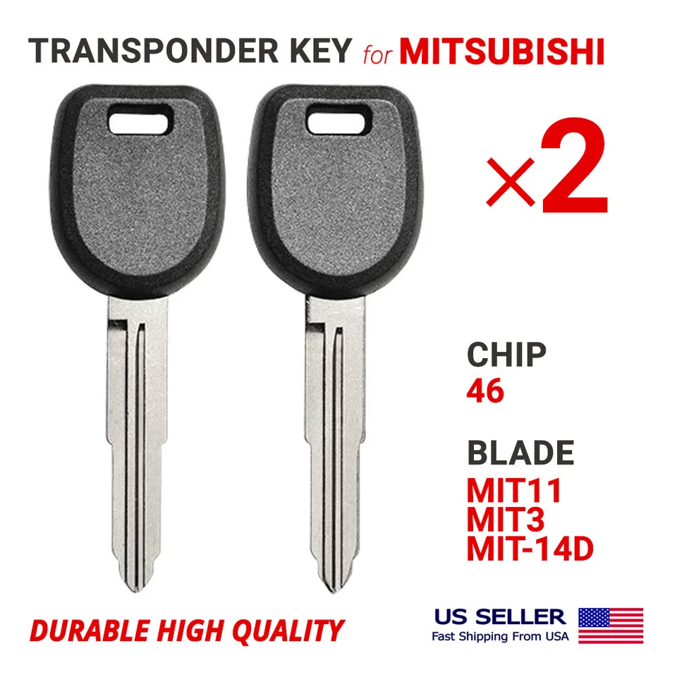 2X Llave Transpondedor para Mitsubishi MIT11R Chip 46 Alta Calidad Foto 1 de 1