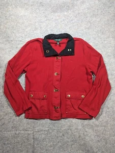 Lauren Ralph Lauren Woman's Red Ribbed Button Down Long Sleeve Cardigan XL - Picture 1 of 6
