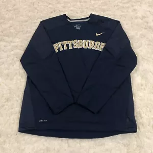 Camicia manica lunga Pittsburgh blu navy uomo grande scollo a V Nike Dri Fit ampia nuova con etichetta - Foto 1 di 9