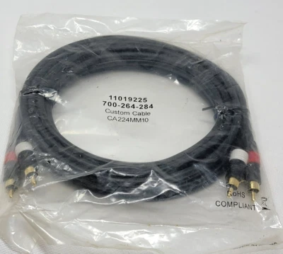 Stereo 22 AWG Dual RCA Audio Cable CA224MM10 Male to Male Black 10 ft NEW - Image 1 of 3