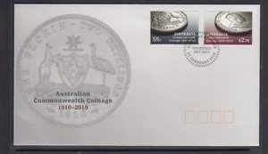 AUSTRALIA - 2010 Australian Commonwealth COINAGE Centenary Design set on FDC - Imagen 1 de 1