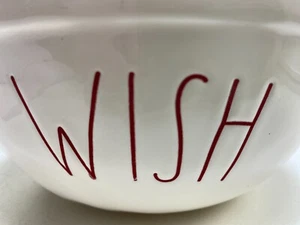 Rae Dunn Artisan Collection "WISH" Bowl 8" White and Red NEW - Picture 1 of 7