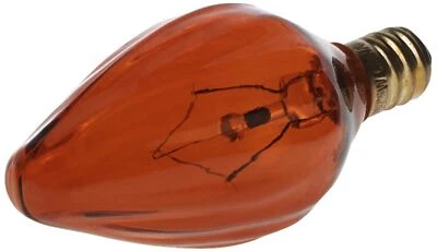 Satco S3374 120V Candelabra Base 25-Watt F10 Light Bulb, Amber - Image 1 of 4