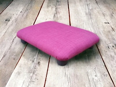 7.5 cm small FOOTSTOOL under desk home office footrest cream charcoal grey pink - Image 1 of 4
