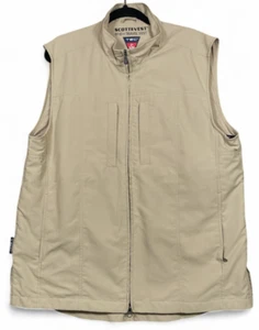 SCOTTeVEST RFID Travel Vest Mens L Tan Beige Pockets Hiking Tactical Utility Zip - Picture 1 of 19