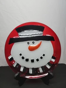 BEAUTIFUL RED SNOWMAN Plate - Picture 1 of 3