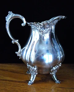 Vintage WALLACE SILVER 'BAROQUE' Silver Plate Hollowware Creamer Pitcher #284 - Picture 1 of 12