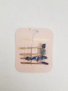 4 CATHERINE MALANDRINO Gold Haarnadeln Blau Edelstein Topas Azul Saphir Stein 💙 - Bild 1 von 4